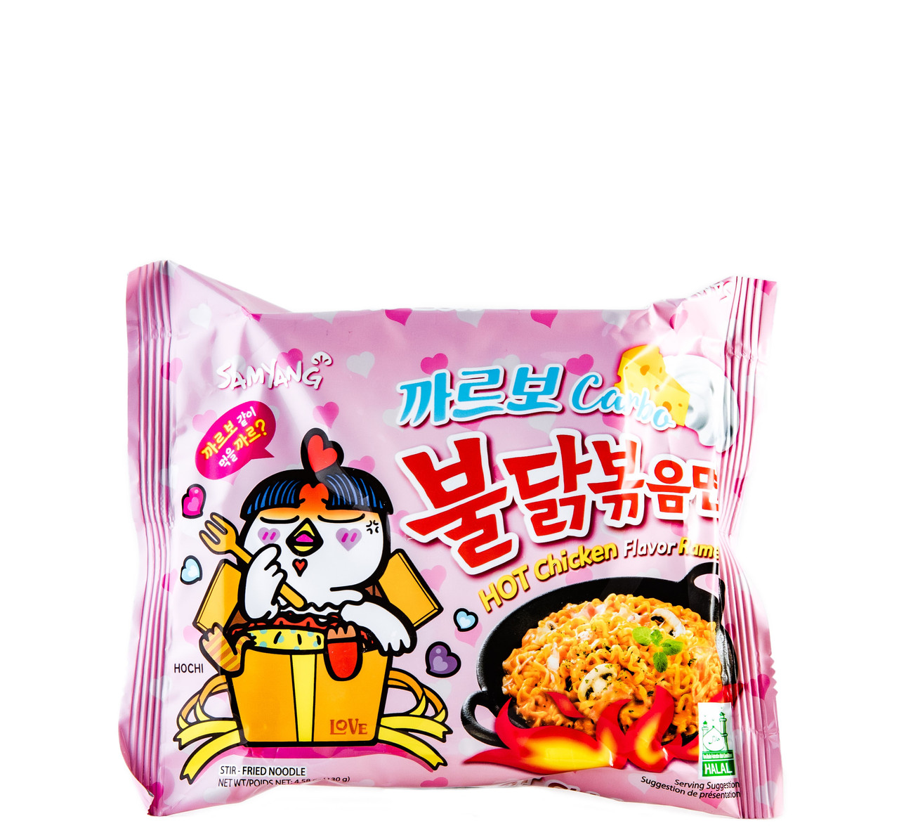 Локшина швидкого приготування гостра з смаком курки в соусі карбонара SAMYANG 130 г