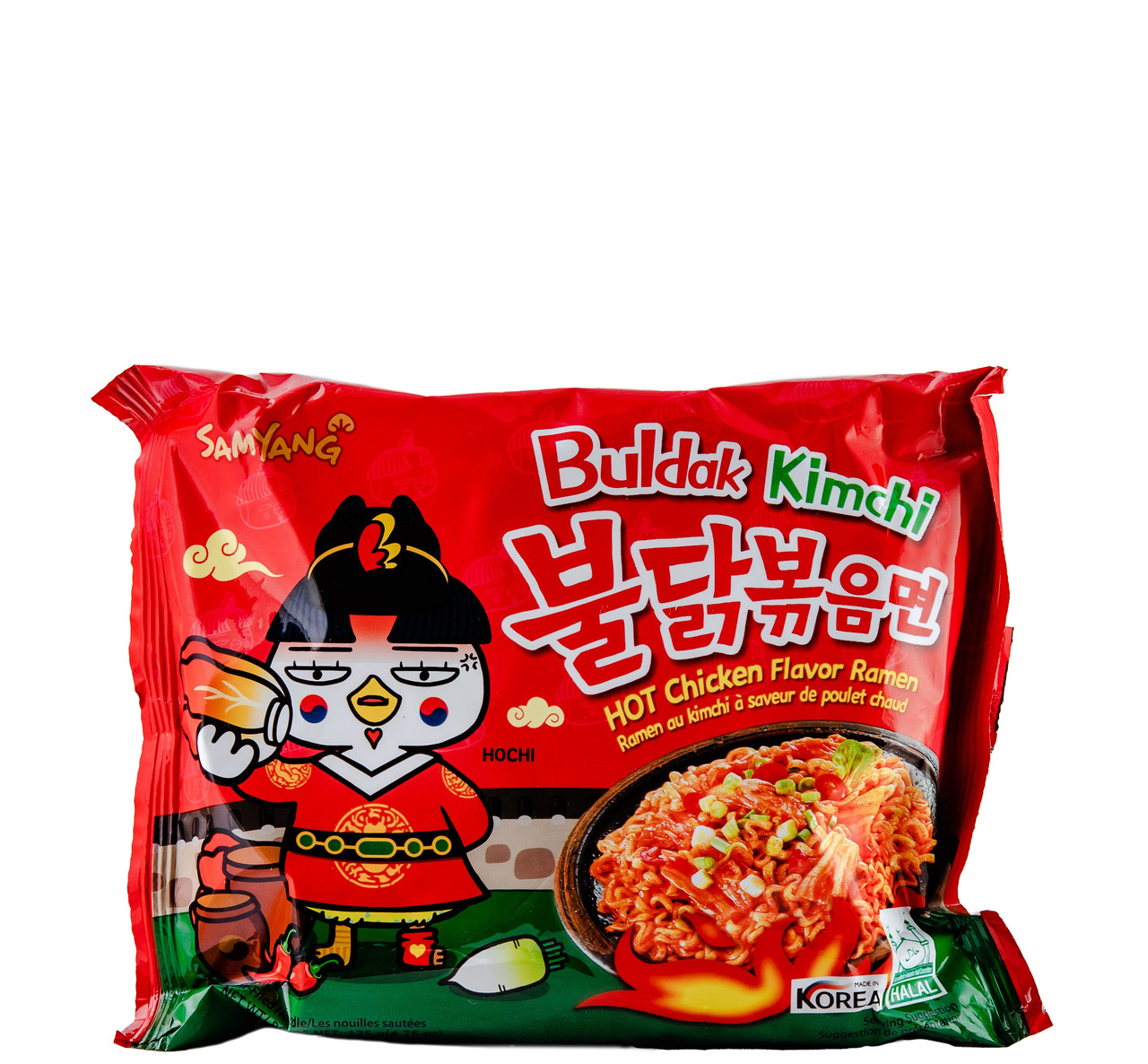 Локшина швидкого приготування з куркою Кімчі Buldak Kimchi HOT Chicken flavor ramen SAMYANG 135г
