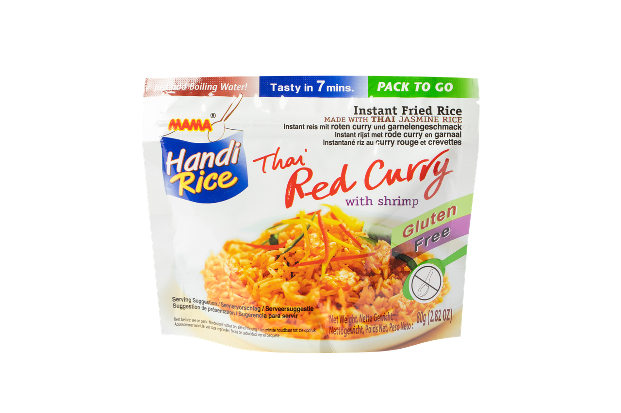 Рис швидкого приготування з креветками в соусі червоне карі MAMA 80 г
