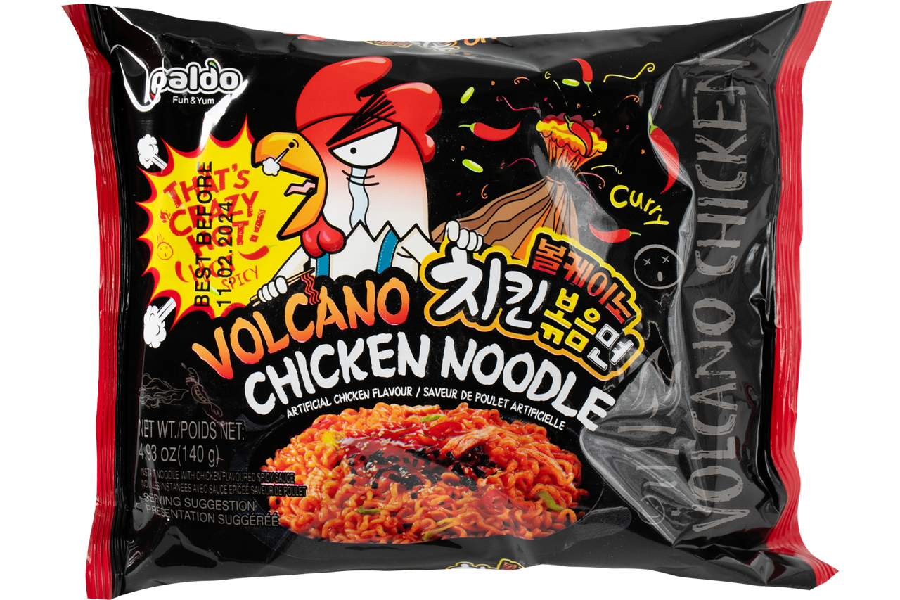 Локшина швидкого приготування Вулкано з куркою (дуже гостра) Volcano Chicken Noodle PALDO 140 г