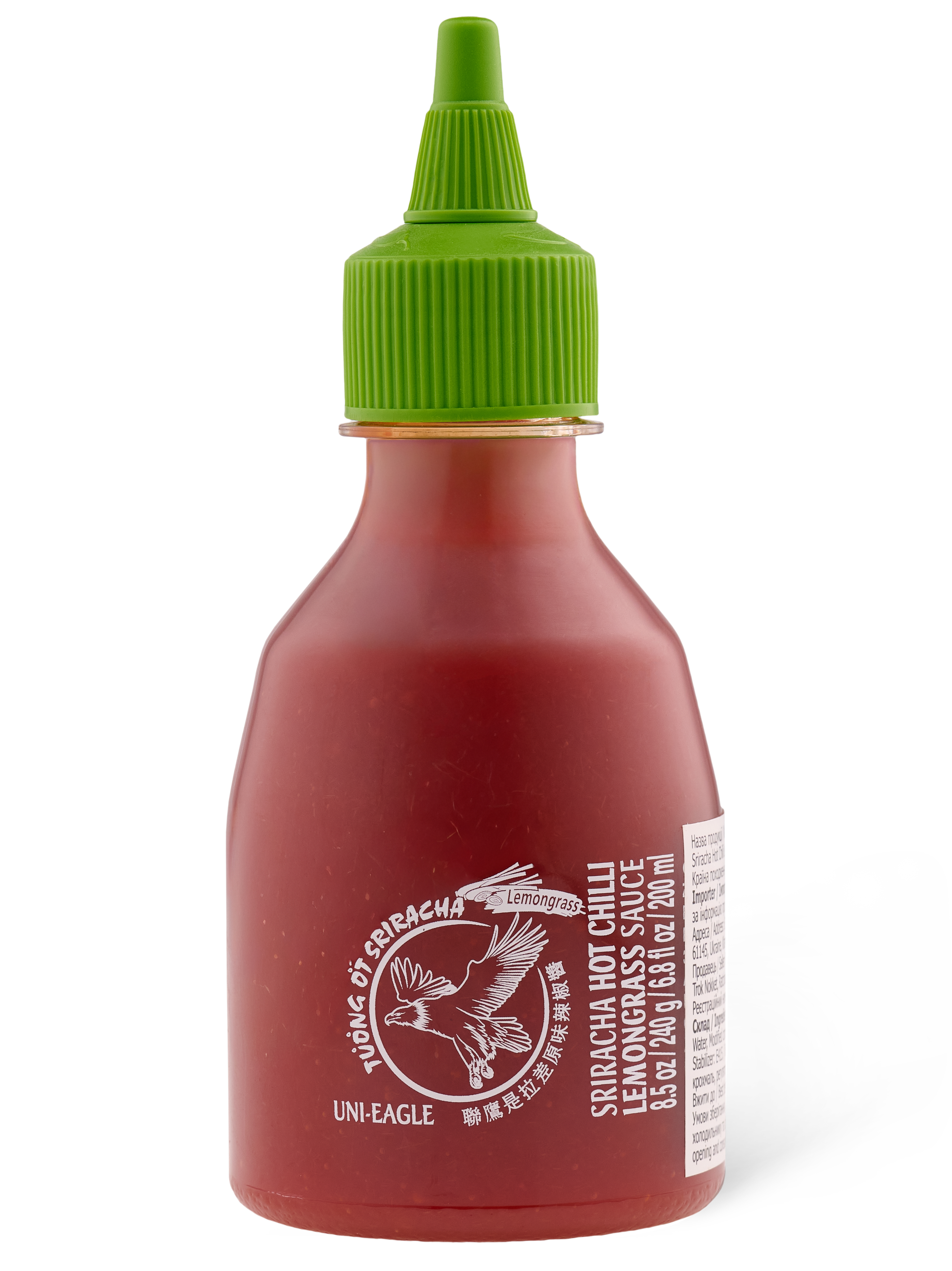 Соус Шрірача UNI-EAGLE гострий з чілі та лемонграсом 240 г/200 мл