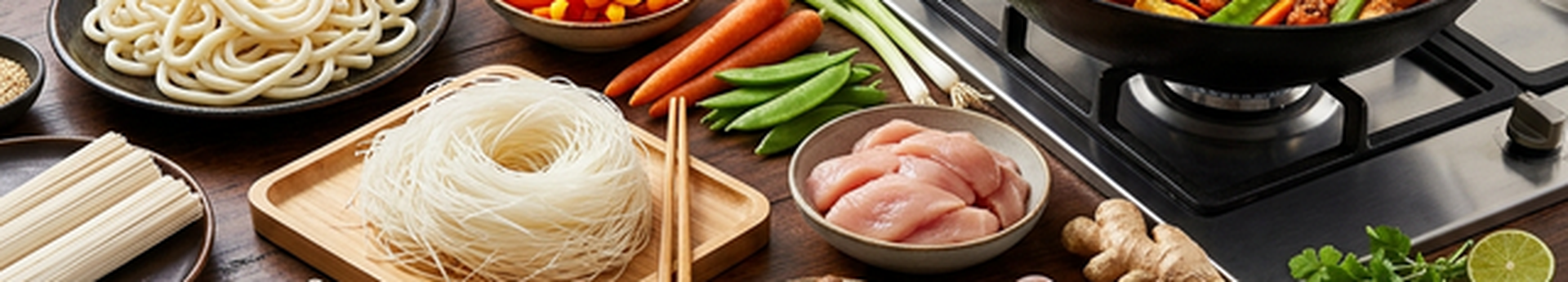 WOK-локшина вдома: удон, рисова та фунчоза - 3 рецепти з однією начинкою